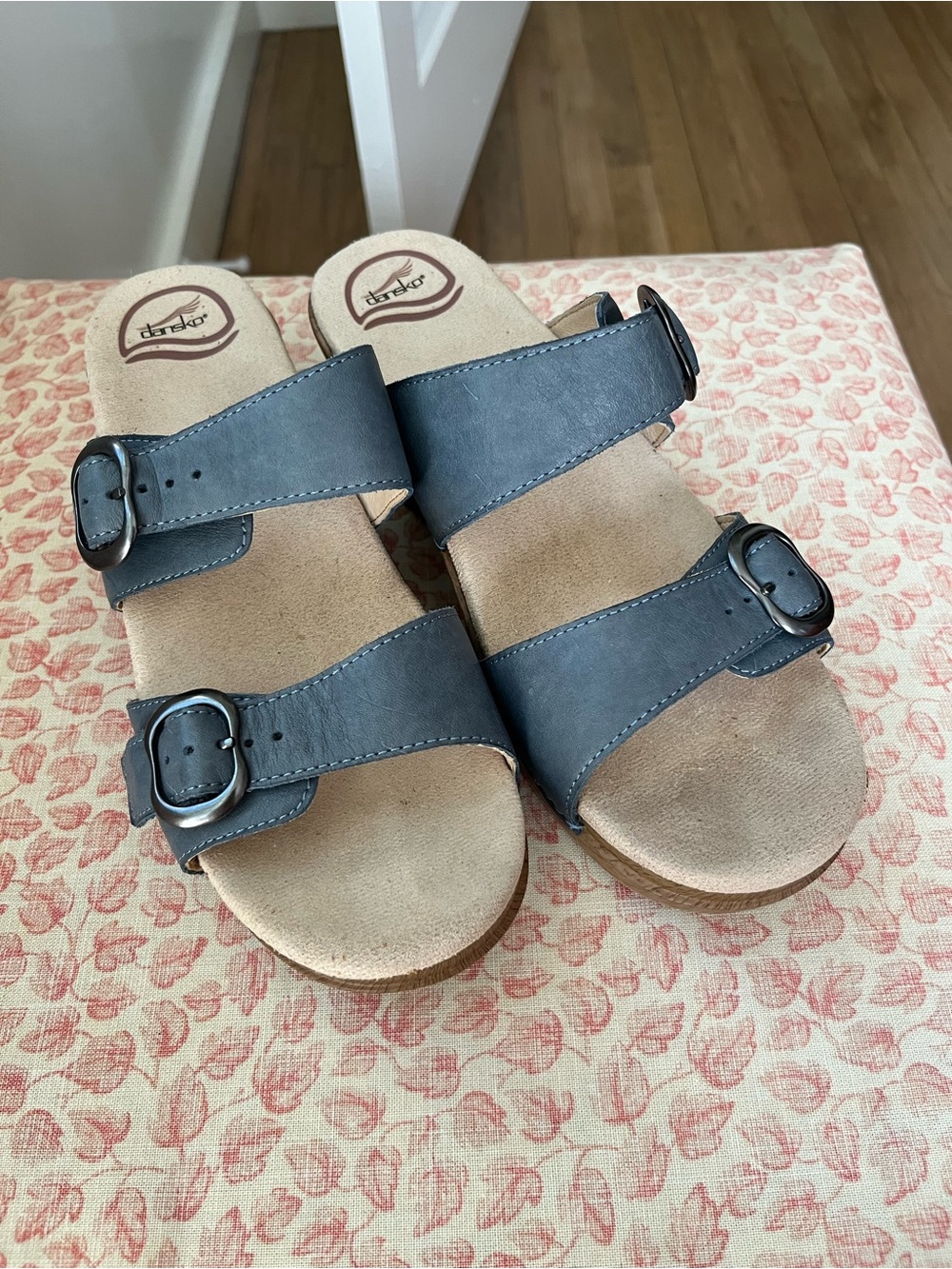 Dansko Blue Leather Slide Sandals - Picture 5 of 5